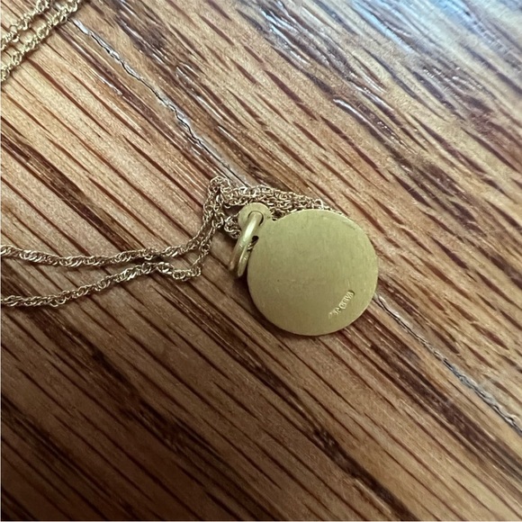 14K Gold Religious Charm Pendant Round Circle Jesus Joseph Spiritual Protection - Picture 2 of 2